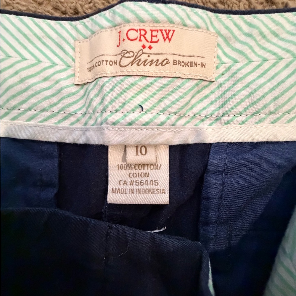 J. Crew Navy Cotton Chino Bermuda Shorts - Picture 2 of 4